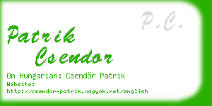 patrik csendor business card